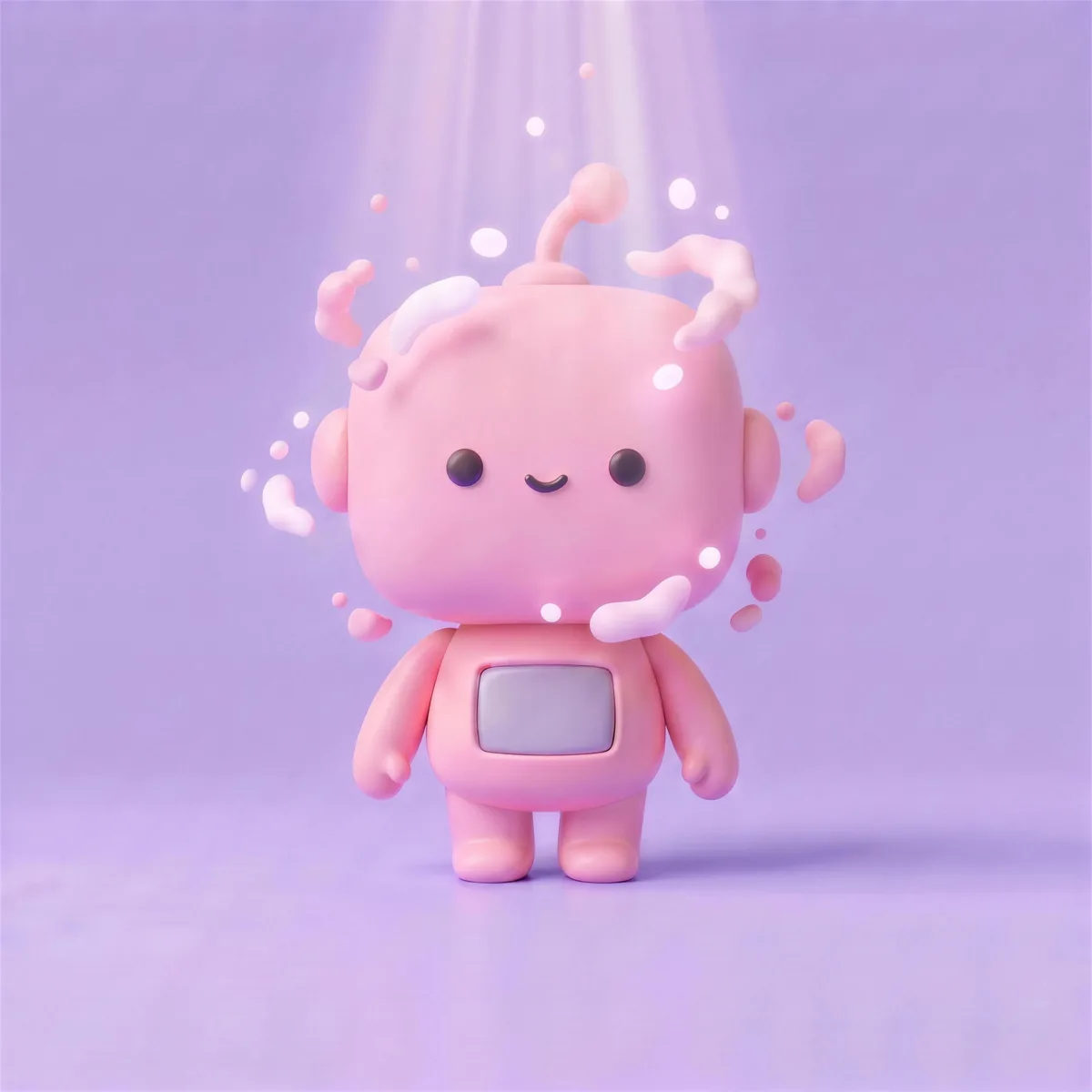 A DeBot materializing from glowing particles during a summon